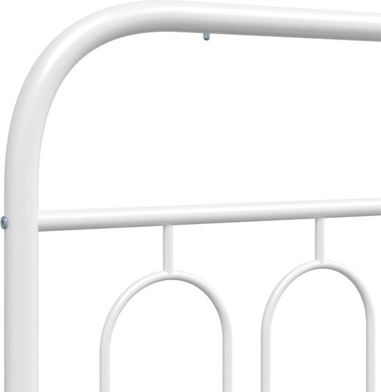 vidaXL - Bedframe - met - hoofdbord - metaal - wit - 193x203 - cm