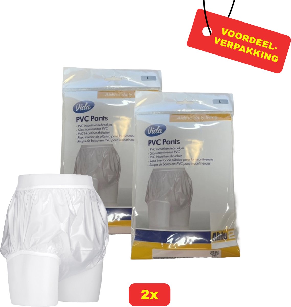 Goedkoopste PVC Beschermbroekje Medium | 91-96 cm | 2X Voordeelverpakking!