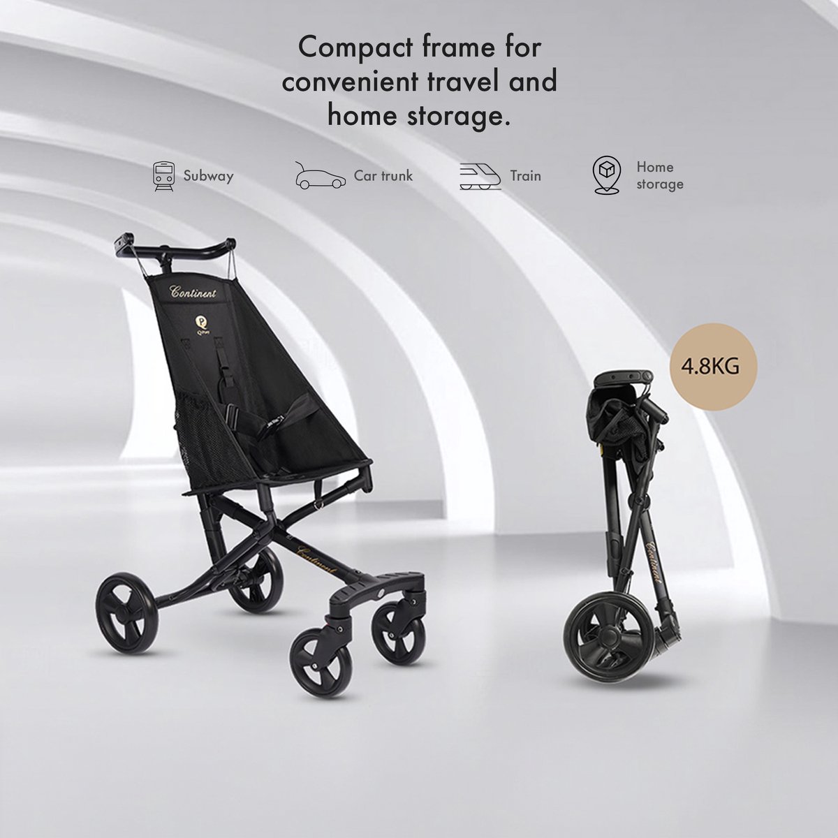 Qplay Easy Luxe Buggy XL - Lichtgewicht Kinderbuggy Inklapbaar - Zwart – foto 8
