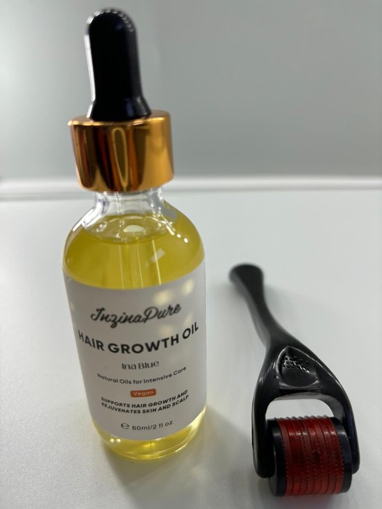 Foto: Inzinapure hair growth oil naturel oils for intensive care inclusief hair growth roller