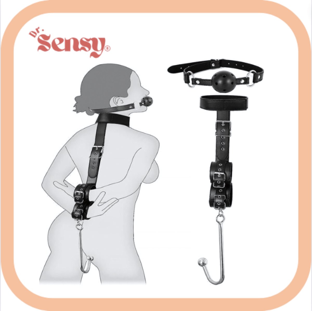 Goedkoopste BDSM Anale haak geboeid incl Gag Ball - Anal Butt Plug - Bondage Set - Sex Toys voor Koppels - SM - Fetish - Zwart
