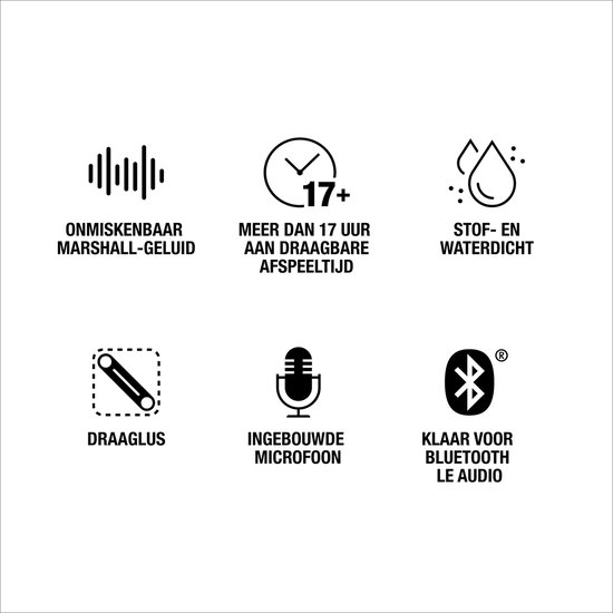 Marshall Willen II - Bluetoothspeaker - Zwart & Messing