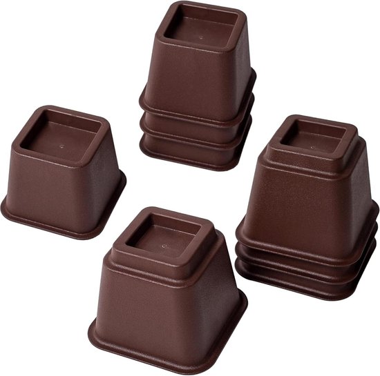 kebitedamai 4 stuks bedpoten verhoging, verstelbare meubelvoet, 4.4 cm hoog, zwart, 250 kg draagvermogen, voor banken, stoelen, tafel, antislip en stabiel