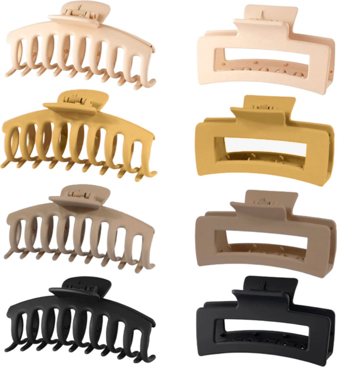 Haarklemmen groot voor dik haar 8 stuks - Inodes Haarklem Groot - Haarclips - Bananenklem - Haarklem voor dames - Haarclips Dames Nude