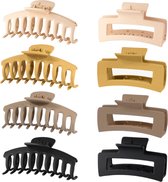 Haarklemmen groot voor dik haar 8 stuks - Inodes Haarklem Groot - Haarclips - Bananenklem - Haarklem voor dames - Haarclips Dames Nude