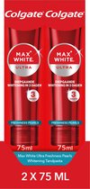 Bol.com Colgate Max White Ultra Freshness Pearls Whitening Tandpasta - 2 x 75 ml - Voor Witte Tanden - Voordeelverpakking aanbieding