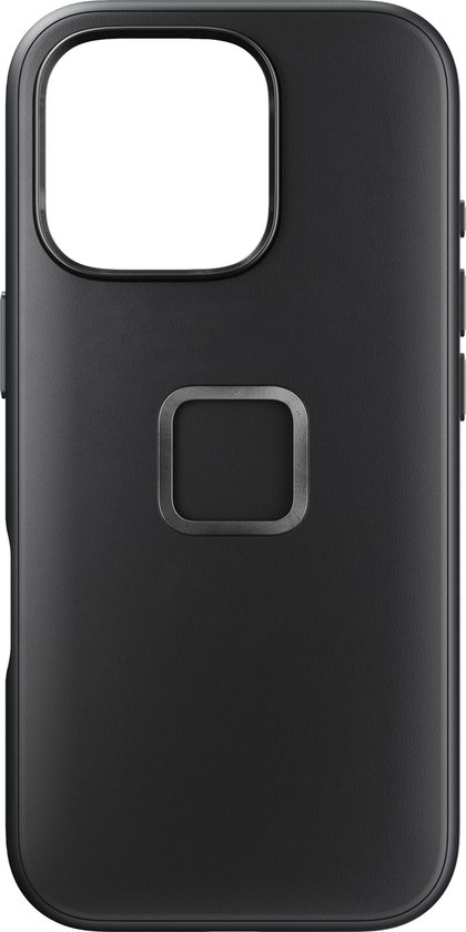 Zwart Peak Design Everyday Clarino hoesje voor iPhone 14 Pro met vierkante magnetische sluiting.
