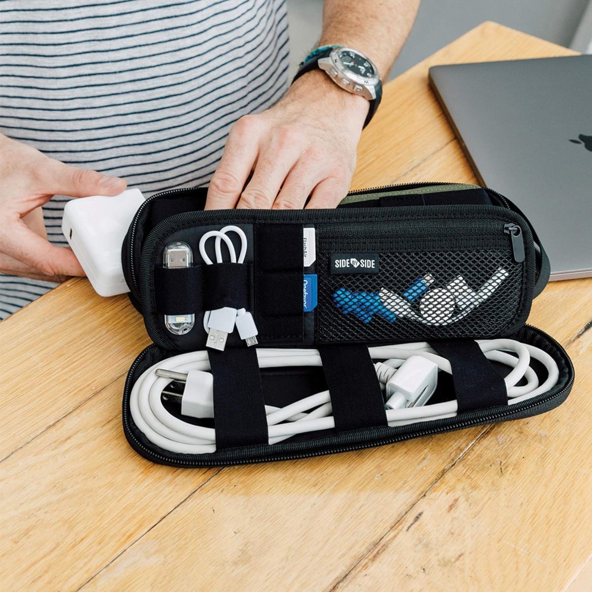 Organisateur De Voyage Side By Side Power Packer Tech Bag Pour Chargeurs Et Câbles