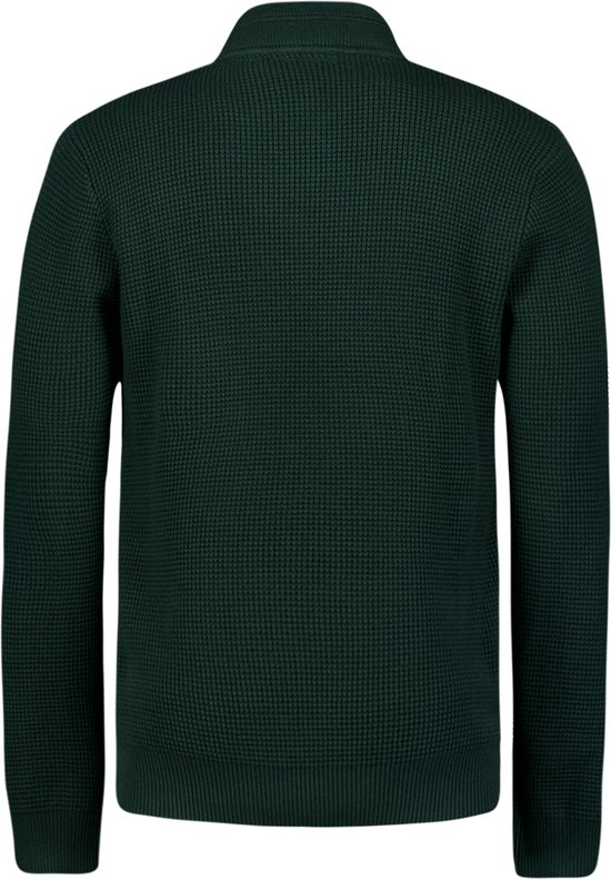 No Excess Mannen Trui Met Halve Rits En Jacquard Donkergroen L bol