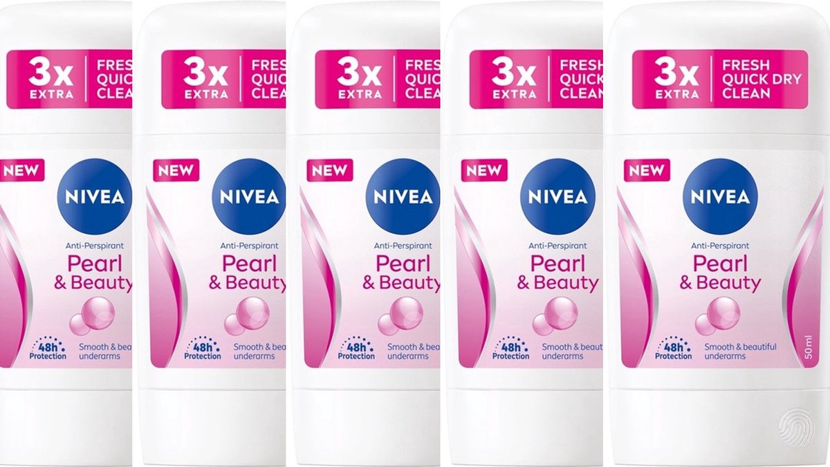 Goedkoopste Nivea Deo Stick - Pearl & Beauty - Voordeelverpakking 5 x 50 ml