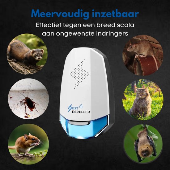 Répulsif Ultrason 6-en-1 Contre Souris, Moustiques, Cafards | Sans Produit Chimique | Couverture 1200 Pi² | 6 Pack