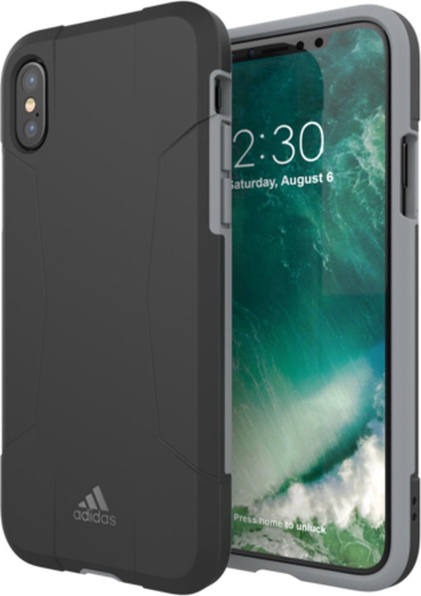 Adidas Solo Case iPhone X XS hoesje - Zwart Grijs