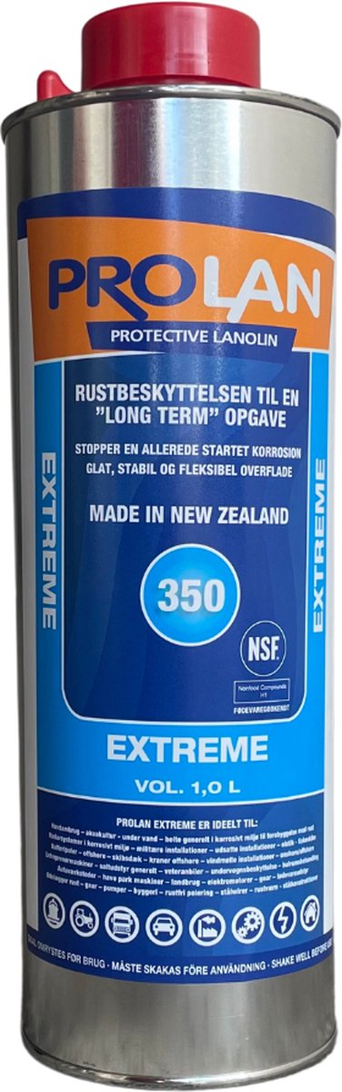 Prolan Extreme 350 1,0L Onderschroefbus Lanoline Tectyl Anti roest conserveren bitum tectyleren bodembescherming anti roest anti-roest dinitrol owatrol 3m auto beschermen tegen roest duurzaam wd40 wolvet RX