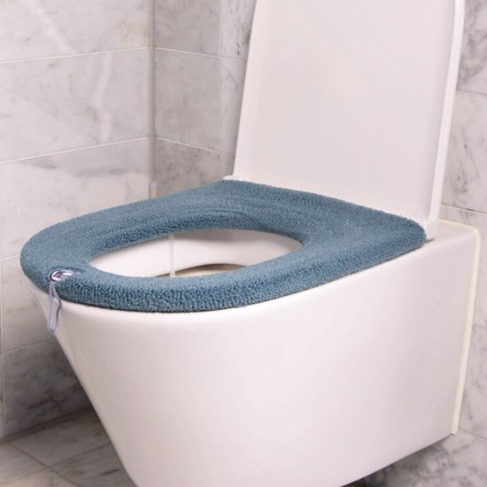 Foto: 1 1 gratis universele toiletbril hoes blauw heerlijk warme zachte toiletbril wc bril cover toiletbril hoes duurzaam toiletbril toiletbril cover warme wc hoes brilhoes verwarmde toiletzitting wasbaar set van 2