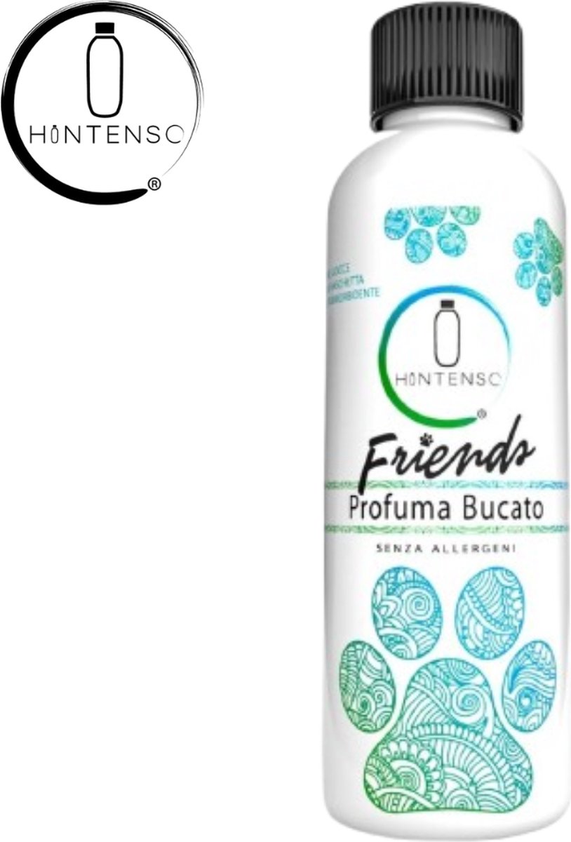 Wasparfum Hintenso Friends 250ml Parabeen vrij 35 Wasbeurten - Inclusief 1 gratis tester - Frisse was - Heerlijke geur - Textielverfrisser – Wasverzachter – Wasparfum – Zonder parabenen – ook te gebruiken voor huisdieren - Wasmachine