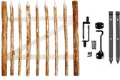 BOGATECO schutting poort hazelnoot breedte 100cm hoogte 90 cm | Tuinpoort | met scharnieren inclusief accessoires | Deuropening naar rechts