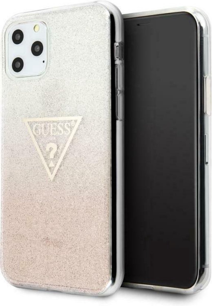 GUESS Glitter Backcase Hoesje iPhone 11 Pro - Roze