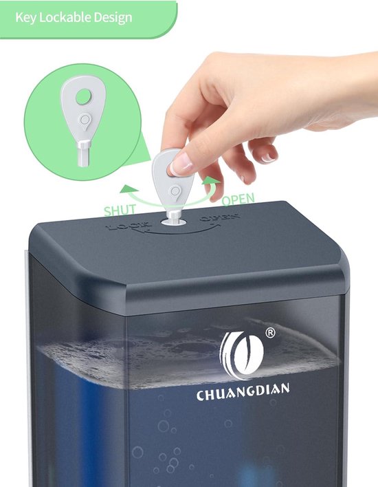 AIKE AK1216 Otomatik Sensörlü Sabunluk 700ml Şarj Edilebilir Pil Plastik Duvara