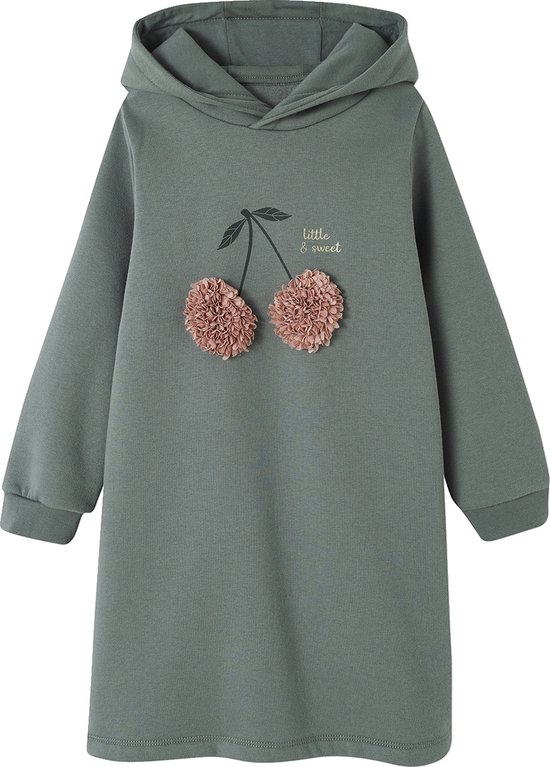Vertbaudet Robe molleton à capuche fille détails fantaisie