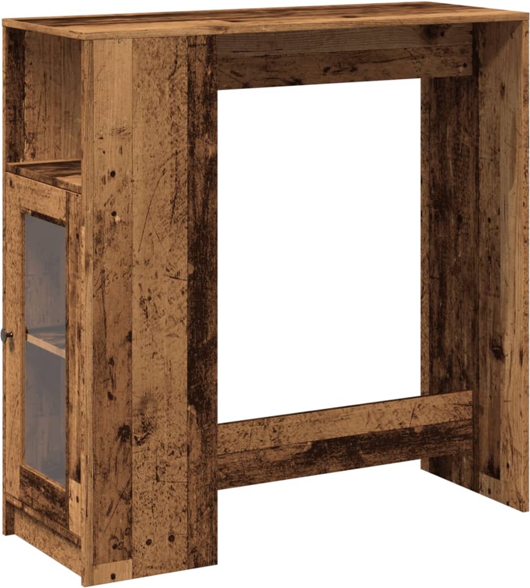 vidaXL Bartafel - met - rekken - 101x40x103,5 - cm - bewerkt - hout - oud - houtkleur oud hout