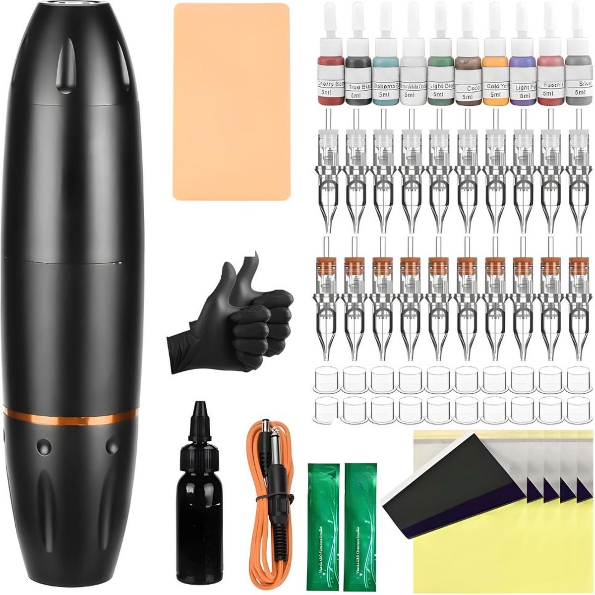 Tattoo Machine - Tattoo Inkt Set - Tattoo Machines voor Starters - Complete Tattoo Kit- 61 Delig