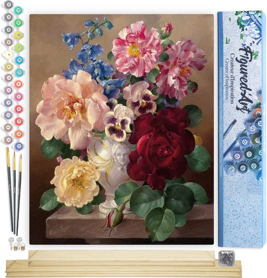 Figured'Art Schilderen op Nummer Volwassenen canvas Hert in de weide - Handwerk Figured'Art Schilderen op Nummer Volwassenen canvas Hert in de weide - Handwerk