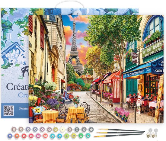 Figured'Art Peinture par Numéro Adulte avec Cadre - Village de surf