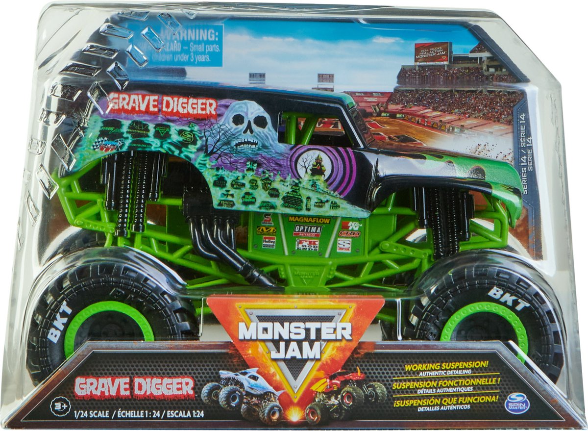 Monster Jam - True Metal - Grave Digger - Speelgoedvoertuig - Schaal 1:24