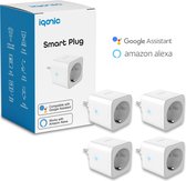 Prise intelligente IQONIC® - Ensemble de 4 - Prise intelligente - Compatible Google Home et Amazon Alexa - Maison intelligente