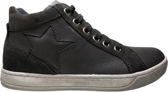 Naturino - Clay Star- taille 30 - baskets hautes en cuir à lacets et fermeture éclair - gris