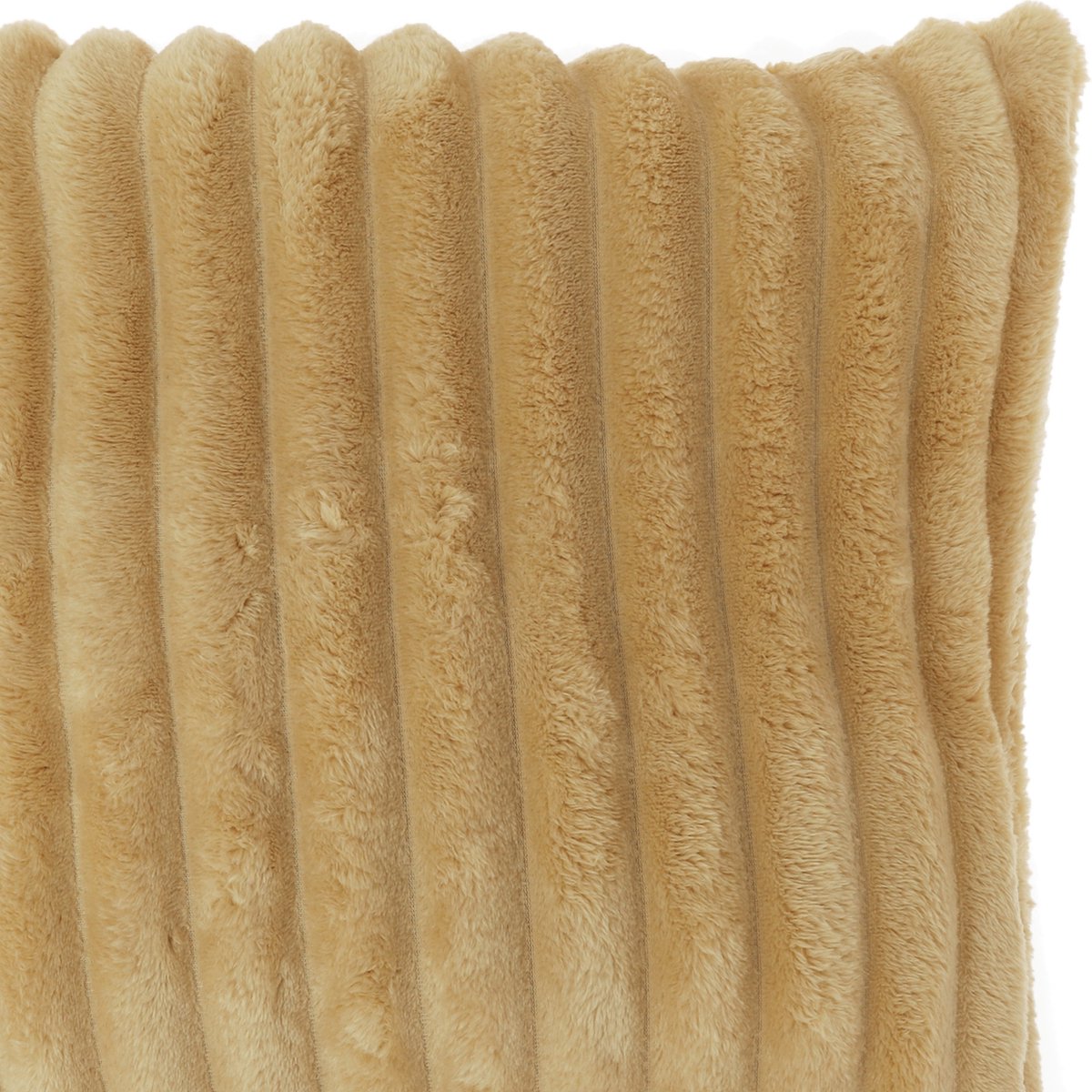 Unique Living Sierkussen Lex - Polyester - Caramel - 50x50 cm - Latte - Brede Rib Bruin