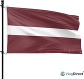 VlagDirect - Letse vlag - Letland vlag - 90 x 150 cm