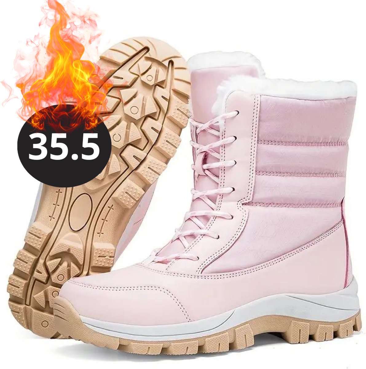 Bovista Snowboots Sneeuwschoenen Sneeuwboots Dames Wintersport Ski Skischoenen Lichtgrijs 35.5 Laarzen