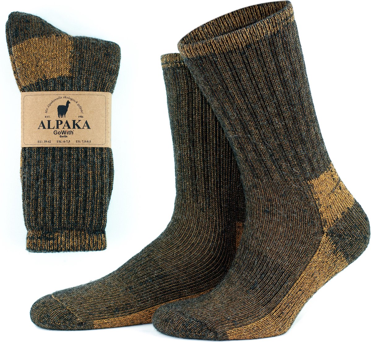GoWith Diabetes Alpaca Wollen Sokken-2 paar-Thermosokken-Maat43-46