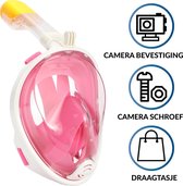MOKI Duikmasker Kids en Volwassenen - Full face duikbril met snorkel - snorkelset roze - snorkelmasker - inclusief waterdichte telefoonhoes