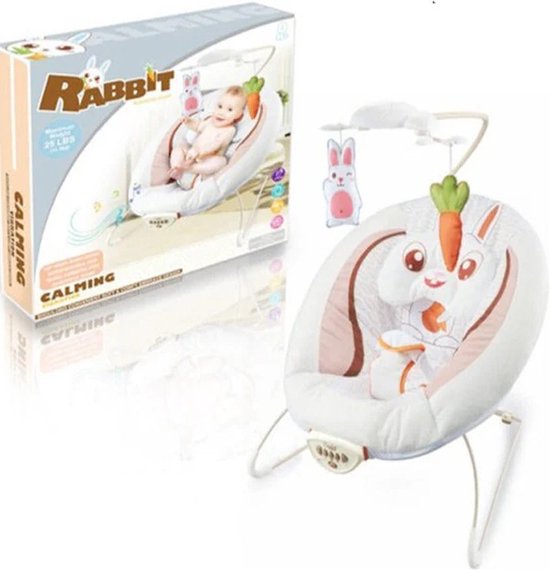 Rabbit Bébé - Transat pour bébé - Fonction Musique et vibration - Matériau de haute qualité