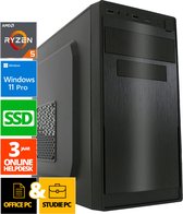 Budget Office PC - Ryzen 5 - 1TB NVMe SSD - 16GB RAM - Radeon Vega 7 - Windows 11 Pro + WiFi & Bluetooth