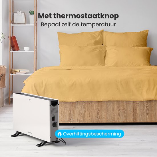 Auronic Convectorkachel - 2000W - Elektrische kachel - Slaapkamer, Woonkamer of Thuiswerken - Heater - Wit