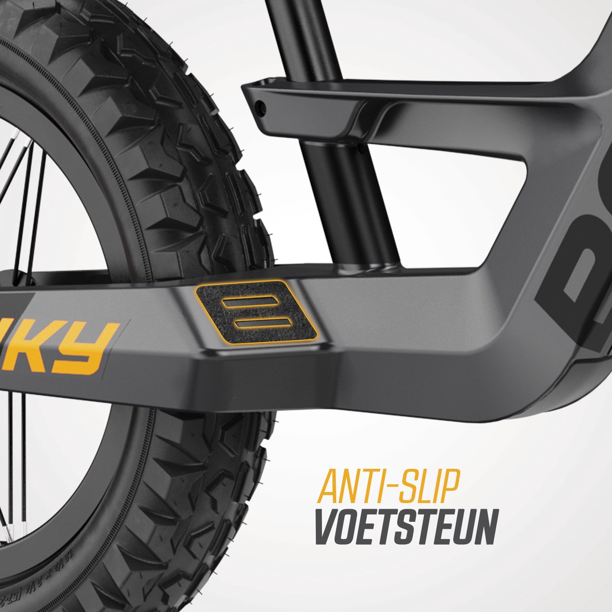 BERG Biky Cross Grey Loopfiets - 12 inch - Lichtgewicht frame van magnesium - Verstelbaar zadel - 2,5+ Jaar - Grijs — afbeelding 6