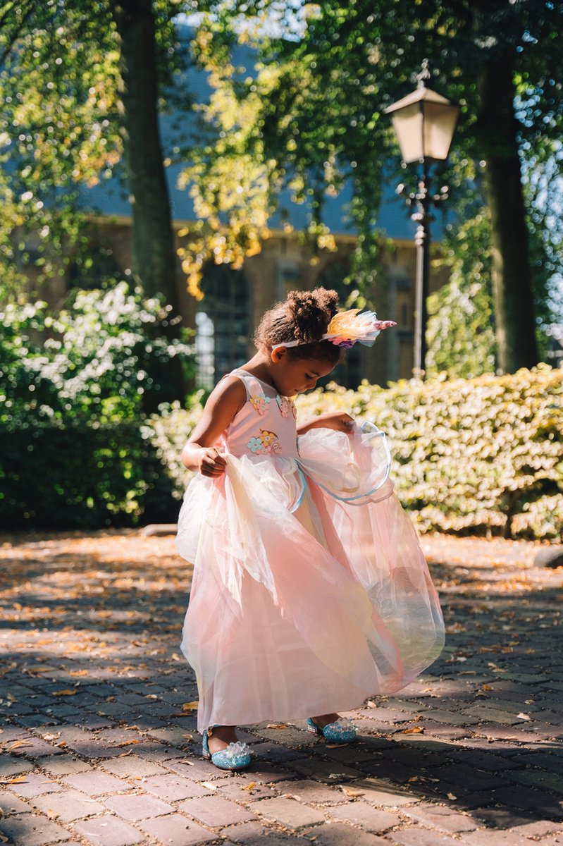 Unicorn Jurk | Eenhoorn Jurk | Prinsessenjurk Meisje | Verkleedkleren Meisje |maat 98/104 | Prinsessen Verkleedkleding | Carnavalskleding Kinderen |+ Haarband | Roze — afbeelding 5