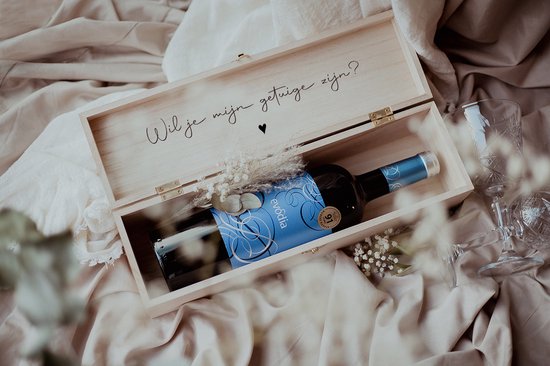 BolleToet Wijnkist - hartje - wil je mijn getuige zijn - cadeau