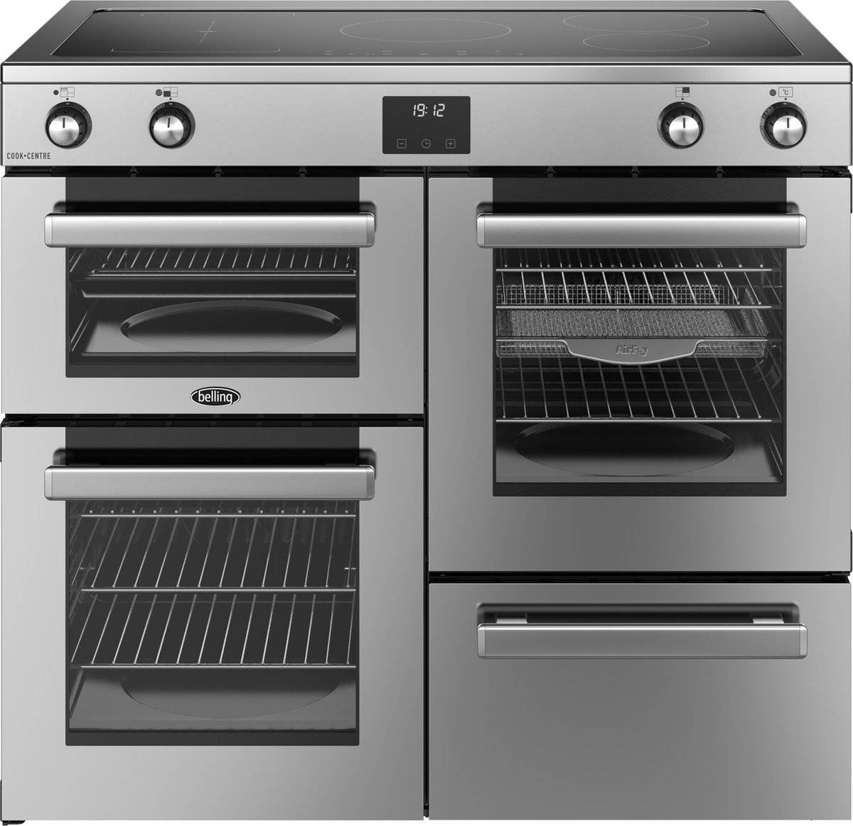 Belling 444411802 fornuis Range-fornuis Electrisch Inductiekookplaat zones Roestvrijstaal