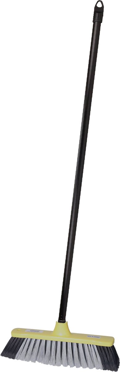 Goedkoopste Brumag bezem voor binnen - bezemkop geel - breedte 35 cm - steel 130 cm - voor alle vloeren - zachte haren - kunststof
