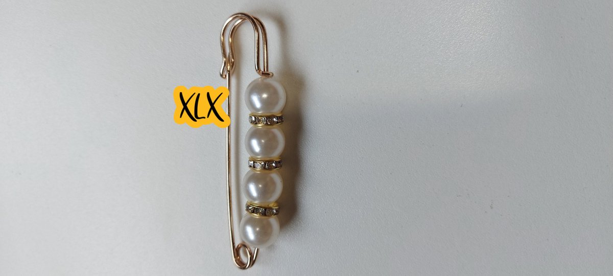 Vestclip goudkleurig met parels en stras steentjes, XLX® , Vestsluiting zilverkleurig, Vestclip, Vestklem, sjaalspeld, Vest, Clip, Klem, Sluiting