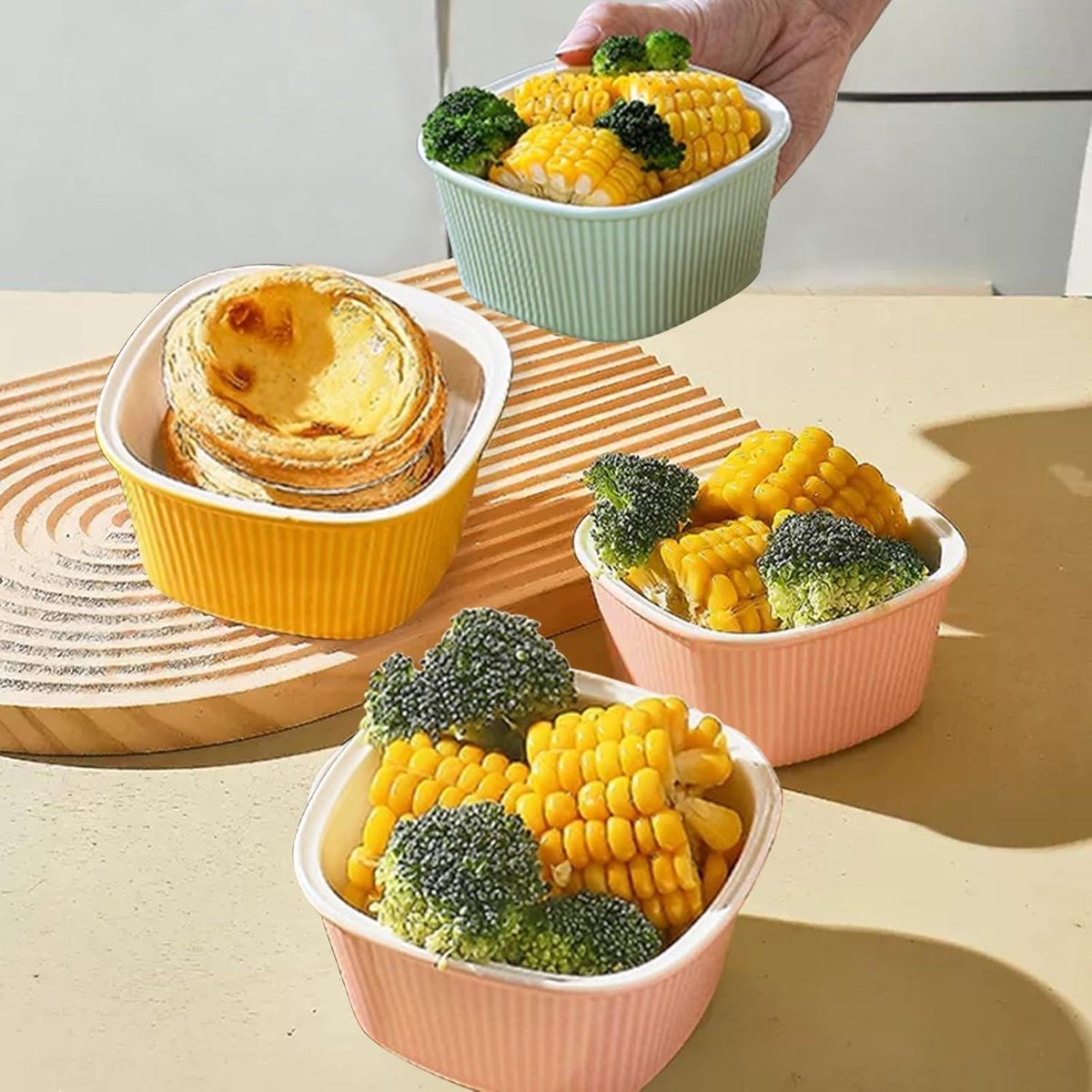 Soufflévormpjes - veelzijdig en ovenbestendig - set van 6 - porselein
