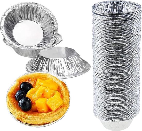 YONII 20 Stuks Ei Taart Mallen Aluminium Cupcake Cake