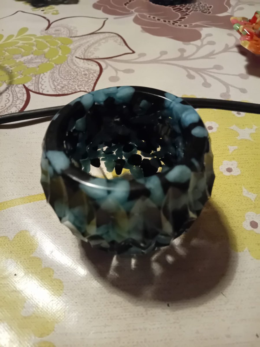 starwolf, theelicht kelk, steentjes blauw/zwart