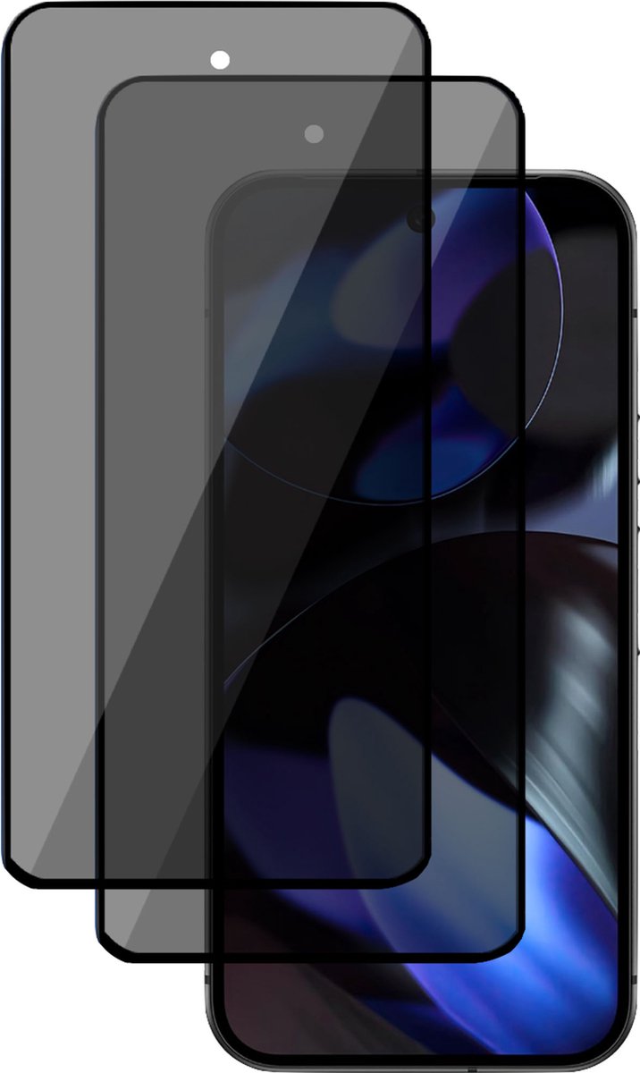 2x Privé Screenprotector geschikt voor Google Pixel 9 / 9 Pro Screenprotector - Privacy Beschermglas - Privacy Proteqt+
