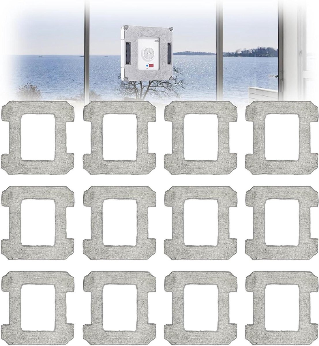 Microvezel Reinigingspads Ecovacs Winbot W1/W1 Pro - Herbruikbare Reinigingsdoeken - Compatibel met Ecovacs - Reserveonderdelen - Raamstofzuiger - Reinigt Stof en Vlekken