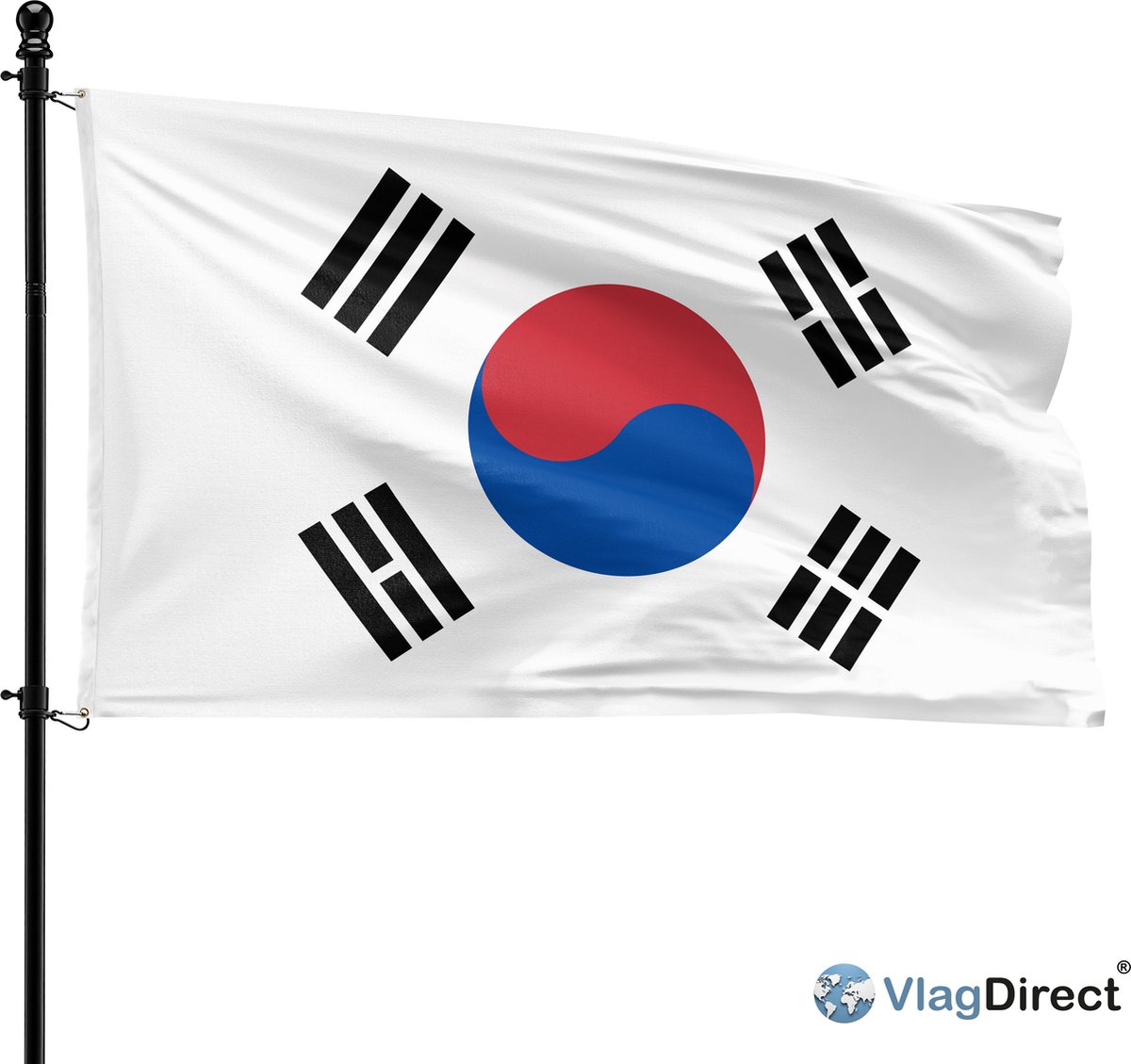 VlagDirect - Zuid-Koreaanse vlag - Zuid-Korea vlag - 90 x 150 cm.